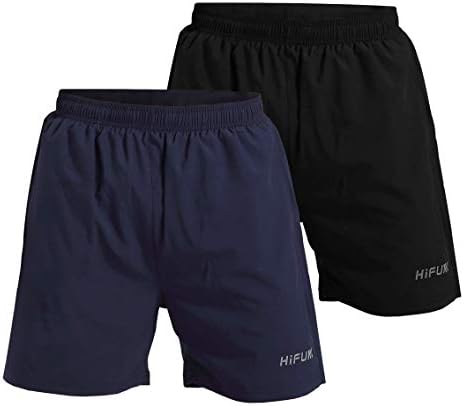 Hifunk Mens treping shorts de corrida 5 polegadas de treinamento atlético de ginástica rápida com revestimento com revestimento