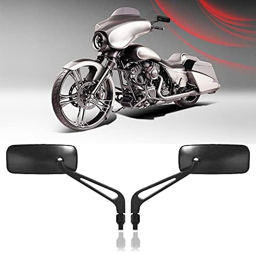 Goodfitment - Espelhos de motocicleta em forma de retângulo preto, atualizando espelhos de motocicleta traseira compatíveis