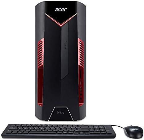 Acer Nitro 50 N50-600-UD13 Desktop de jogos, 8ª geração Intel Core i7-8700, Nvidia geForce GTX 1060 Graphics com 6 GB GDDR5, 16GB