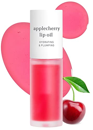 Óleo de lábio coreano Nooni - Applecherry, 0,12 fl oz + óleo de lábio coreano - Appleberry, 0,12 fl oz + óleo de lábio