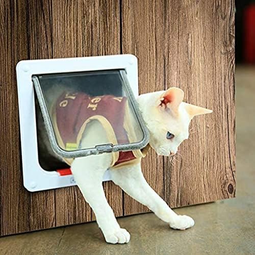 Porta de aba de gato de cachorro chdhaltd com porta de trava de segurança de 4 vias para gatos pequenos gatos de gatos de gatinho