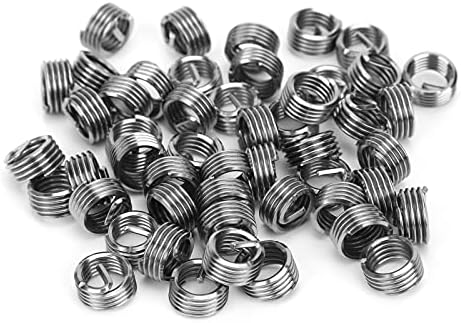 50pcs Inserções de rosca helicoidal M8X1.25 Reparação do círculo espiral Inserir porca de porca de aço inoxidável