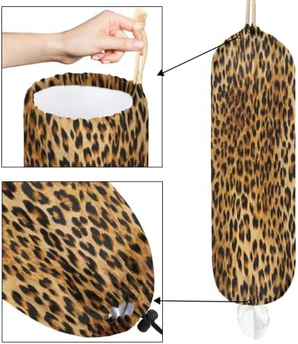 Porta de sacola plástica de suma de leopardo, peles de leopardo com tigres de gorjeta de parede de parede de parede de