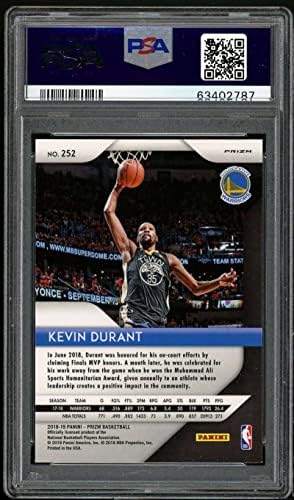Kevin Durant Card 2018-19 Panini Prizm Ruby Wave 252 PSA 9