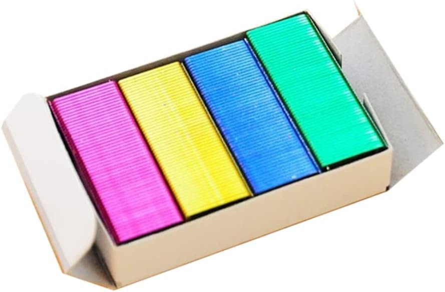 Mini grampos coloridos, 800pcs, 4 coloridas, amarelo, azul, Green Office Supplies