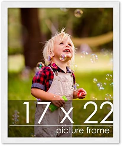 Poster paloza 17x22 Contemporary White Wood Picture Frame - UV acrílico, apoio à placa de espuma e hardware suspenso incluído!