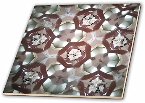 Imagem 3drose de mandala fractal com padrão cinza e branco marrom - telhas