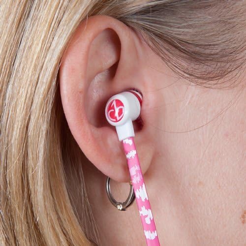 Fones de ouvido de fones de ouvido de artes grátis com microfone, choque rosa