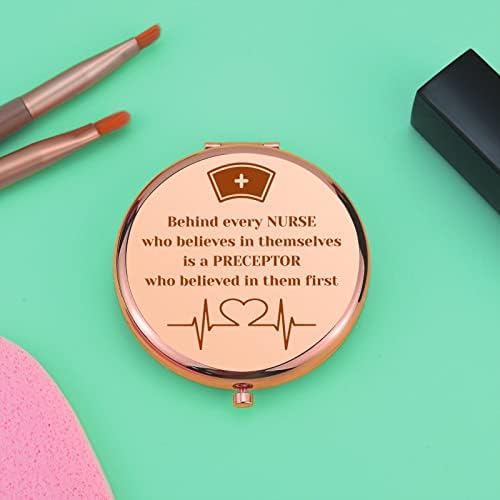 Agradecemos para o preceptor de enfermeira Rose Gold Compact Mirror Instrutor de enfermagem Presentes enfermeiros presentes