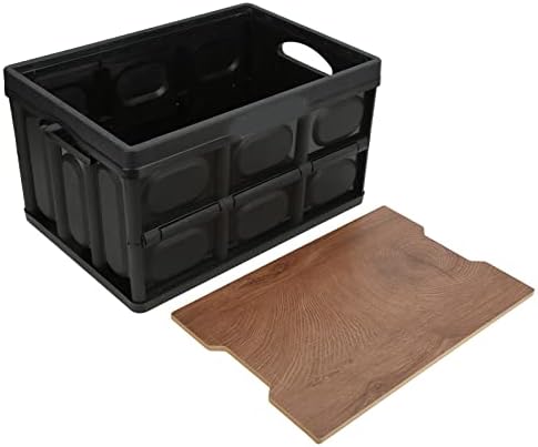 Alomejor 30l Caixa de armazenamento dobrável com a caixa de armazenamento dobrável com tampa com painel de capa de