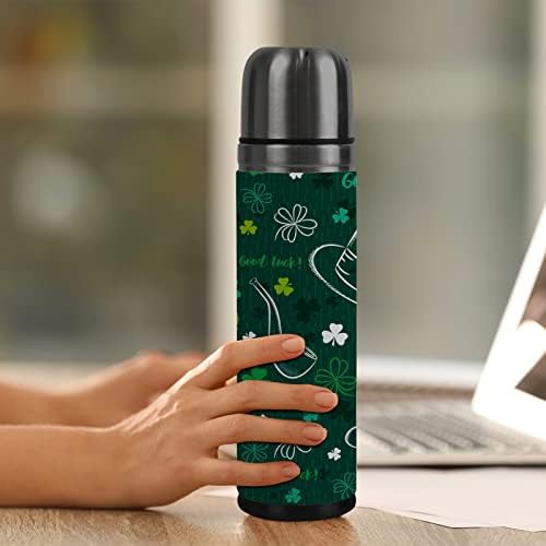 Vantaso Water Bottle Happy St Patrick Clover Shamrock Green Vacuum Flask Double Wall Isoled Cup caneca 500ml 17 oz para caminhadas