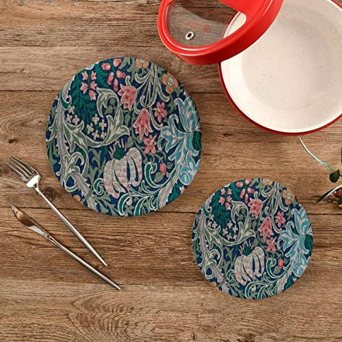 Alaza William Morris Prinha Titulares de maconha Trivets Defina 2 PCs, Potholders para cozinhas, montanhas -russas de algodão