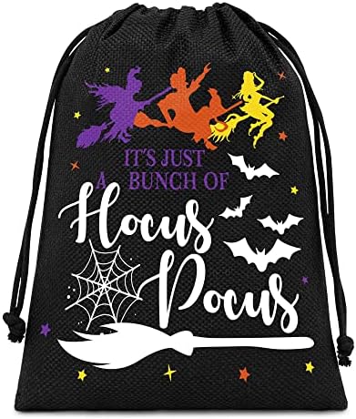 Sacos de presente de Halloween Burlap - truques de Halloween ou tratamento de doces - bolsas - Hocus Pocus Sanderson Irmãs