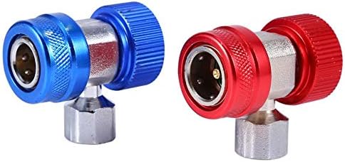 2x AR ARACETADORES ADAPTORES DE CONECTOR rápido do ar condicionado, R134A AC AIR CONDIÇÃO AJUSTÁVEL AJUSTA COPPER ADOLE