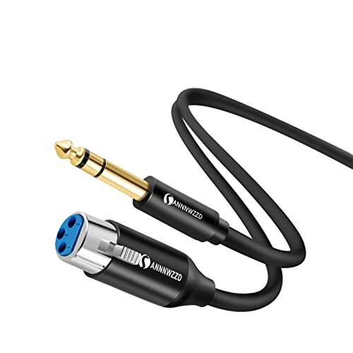 Annnwzzd TRS para XLR Cabo fêmea 10 pés 2 pacote, cabo de microfone com Jack estéreo TRS