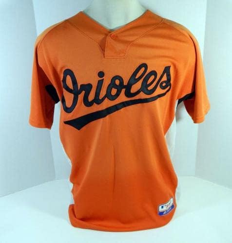 2007-08 Baltimore Orioles Lee Ellis 38 Jogo usou Orange Jersey BP ST 48 DP16278 - Jogo usado MLB Jerseys