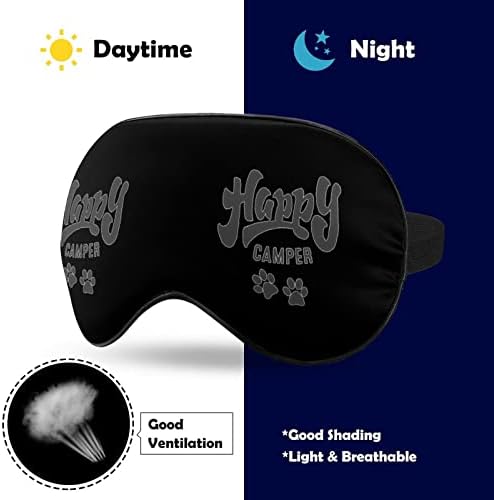 Happy Camper Dog Paw Tampa de máscara de olho macio de sombra eficaz conforto máscara de sono com cinta ajustável elástica