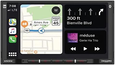 Dual DCPA701 Receptor de Mídia Digital Din-Din Din Din de 7 polegadas com Bluetooth, Android Auto e Wired Apple CarPlay