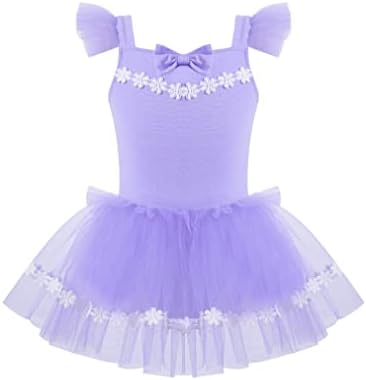 FeSHOW Toddler Kids Girls Ruffle Flutter Sleeve Ballet Dan Dance Dress