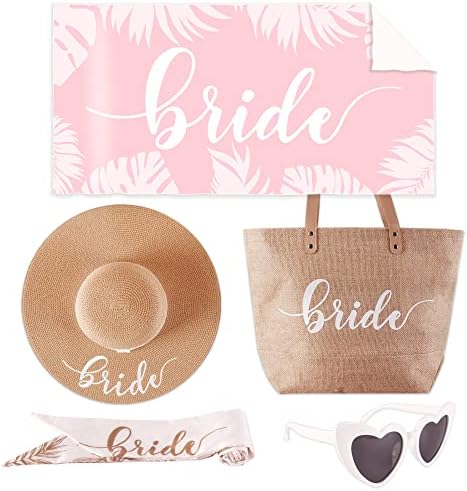 5 PC Bride Beach Bag lua de mel para lua de mel, presente de noiva, presentes de despedida de solteira para noiva, noiva para presentes,