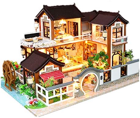 Cottage Diy Handmade faz grandes modelos de arquitetura antigos da Villa para reunir pequenas casas para presentes de aniversário
