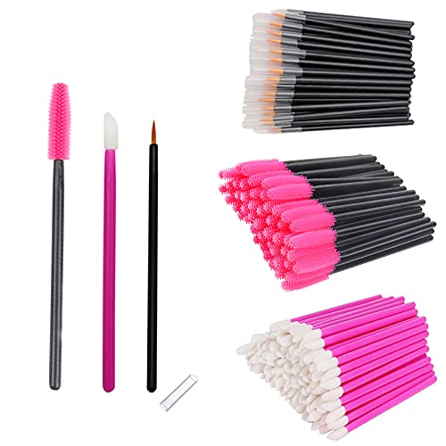 Conjunto de pincel de 300 peças, aplicadores de cílios descartáveis ​​Silicone Mascara Wands Lip Gloss Wand Lash Extensions Kit