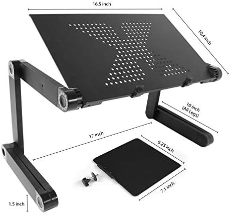 Só de laptop ajustável na mesa flexível com mouse pad - mesa de laptop leve portátil para laptop para sofá de cama - estação