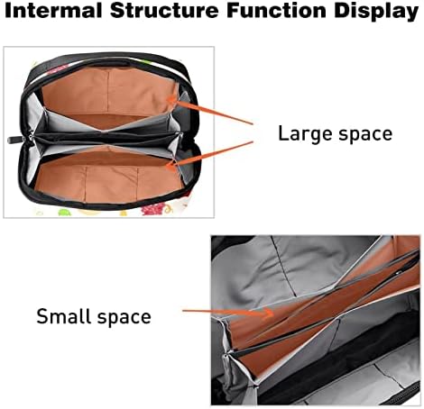Organizador eletrônico, bolsa de cosméticos, organizador de viagens eletrônicas, bolsa de tecnologia, padrão de frutas sem costura