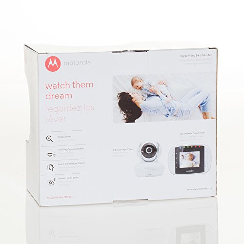 Motorola mbp33s wireless vídeo monitor de bebê com lcd colorido de 2,8 polegadas, zoom e áudio bidirecional aprimorado, 720p