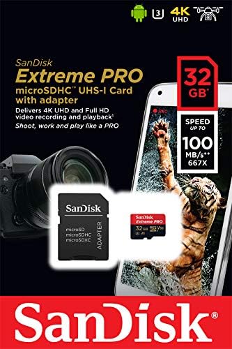 Cartão de memória Sandisk Extreme Pro microSDHC mais adaptador SD de até 100 MB/S, classe 10, U3, V30, A1 - 32 GB SDSQXCG -032G