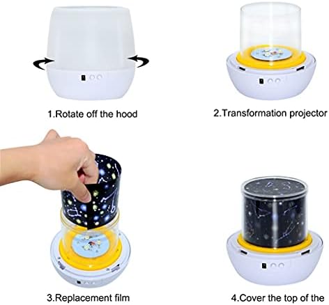 XXXDXDP Magical Starry Sky LED LED Night Night Light Starry Moon Projector Lâmpada noturna Lâmpada rotativa colorida