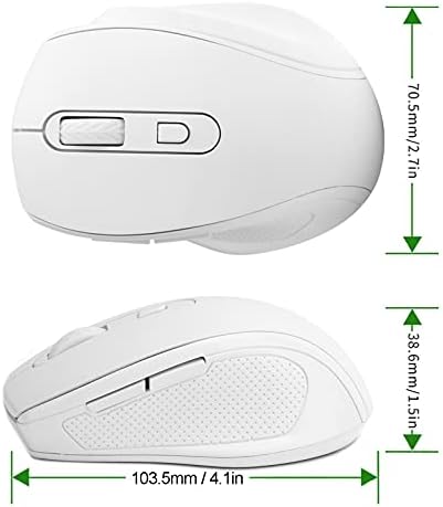 Mouse sem fio de 2.4 GHz - Design de forma ergonômica - com Receptor Nano - Ratos Officegaming - Plug and Play - Para Computador