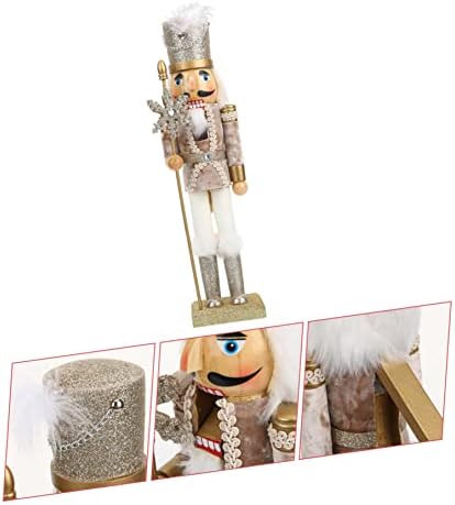 Nolitoy 3pcs Presente de Xmas Soldado Nutcracker Figurina Ornamento de Madeira Decoração de Festa de Natal Decoração