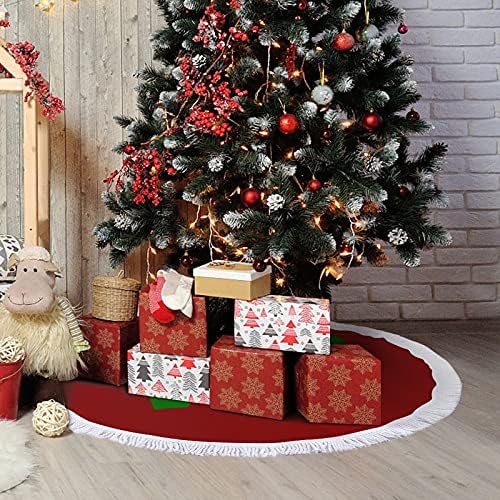 Love Clover Christmas Tree Salirts Mat com Ferring para Halloween Farmhouse Holiday Party Decorações 48 x48
