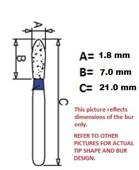 Osung 197TR-62C Diamond Burs, forma redonda de cônica, multiuso grossa grossa, use,