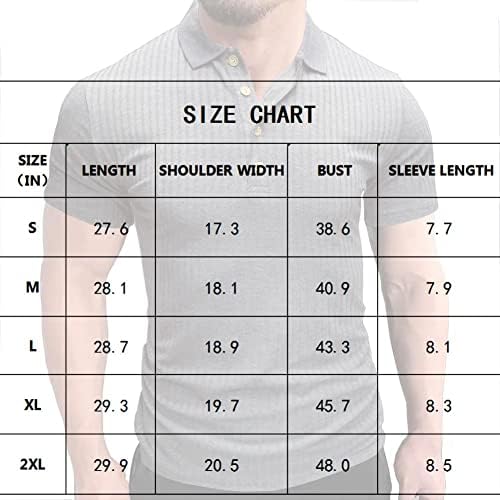 Camisas de pólo masculinas de Yeefine Menor curto Muscle Muscle Stretch tee básico Casual Slim Fit Golf Tshirts