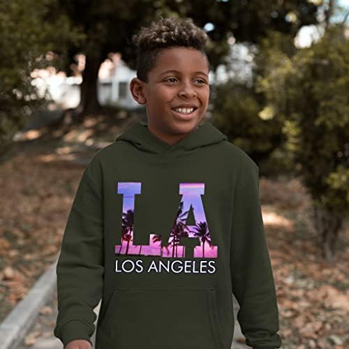 Los Angeles Design Capuz de lã de esponja infantil - Hoodie de Palm Tree Kids - Hoodie da moda para crianças