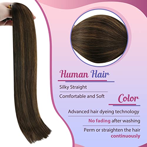 Sunny 100g 2 pacote i dicas Extensões de cabelo Destaques de cabelo humano marrom e marrom