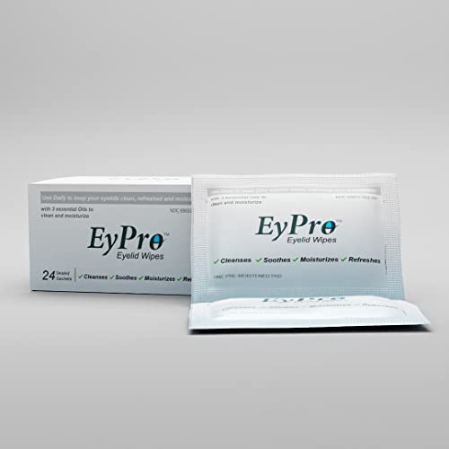 EYPRO ELELIDE LIMPOS QTY 24 que limpa, acalma, hidrata e atualizam - lenços para demodex, blefarite, MGD e extrato de óleo