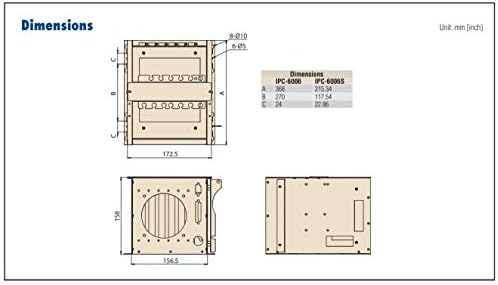 Gaiola de cartão de backplane de 6 slot, gaiola de cartão em tamanho real sem backplane