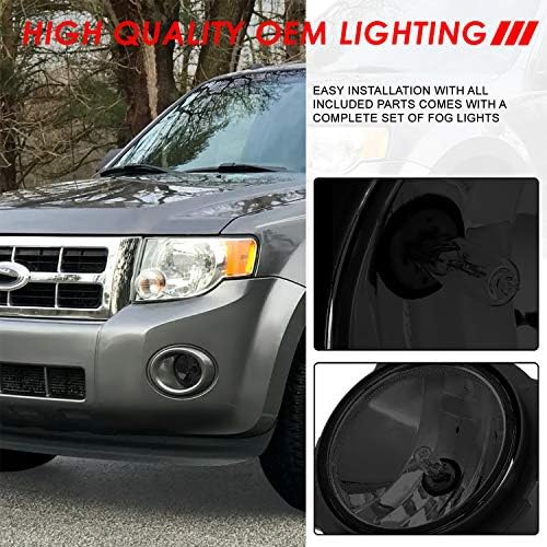 OE Style Driving Fog Lights Lâmpadas com arnês e troca compatível com Ford Escape 07-12, lado do motorista e do