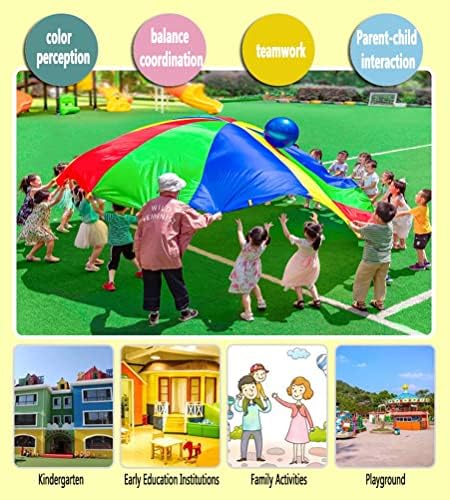 1-12m Rainbow Parachute for Adult Kids Teamwork Game, Jogos de jardim Jogos de Backyard Toys Parachut