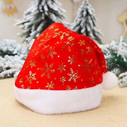 Happyyami 2pcs chapéus de natal Snowflake impresso Hats de chapéu de Natal vestido de vestuário de vestido de vestuário