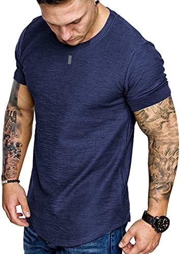 Treina de camiseta atlética da moda masculina Camisas de hombrem musculação de manga curta de manga curta