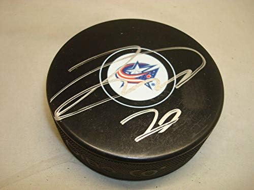 Josh Anderson assinou o Columbus Blue Jackets Hockey Puck autografado 1a - Pucks autografados da NHL