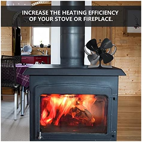 Gayouny 4 lâminas aquecedor de ventilador de fogão de lareira de largura de madeira de madeira com calor