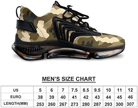 Sapatos de camuflagem gjetfdap para homens homens de corrida tênis feminino confortável