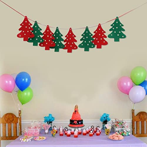 Didiseaon Decoração de Natal de Natal Felt Garland Banners pendurados no teto e nas decorações da parede da árvore