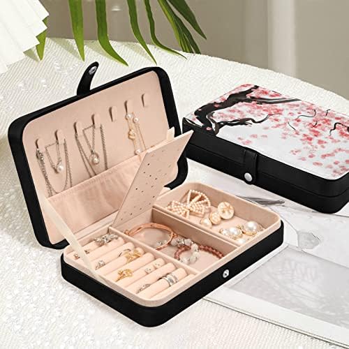 Caixa de jóias de jóias de viagem japonesa Casca de jóias PU CAIL JOIXAS PORTÁVEIS Organizador de jóias de jóias pequenas caixas