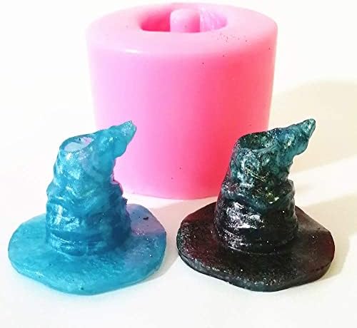 AllinLove 2pcs Wizard Hat Straw Topper Acessórios de silicone para resina epóxi, resina de cristal moldes de fundição